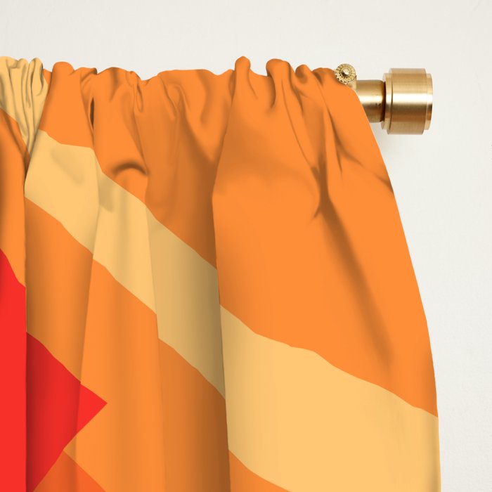 So Trippy Retro Psychedelic Abstract Pattern 2 in Orange Tangerine Tones Window Curtain Gallery Image 2