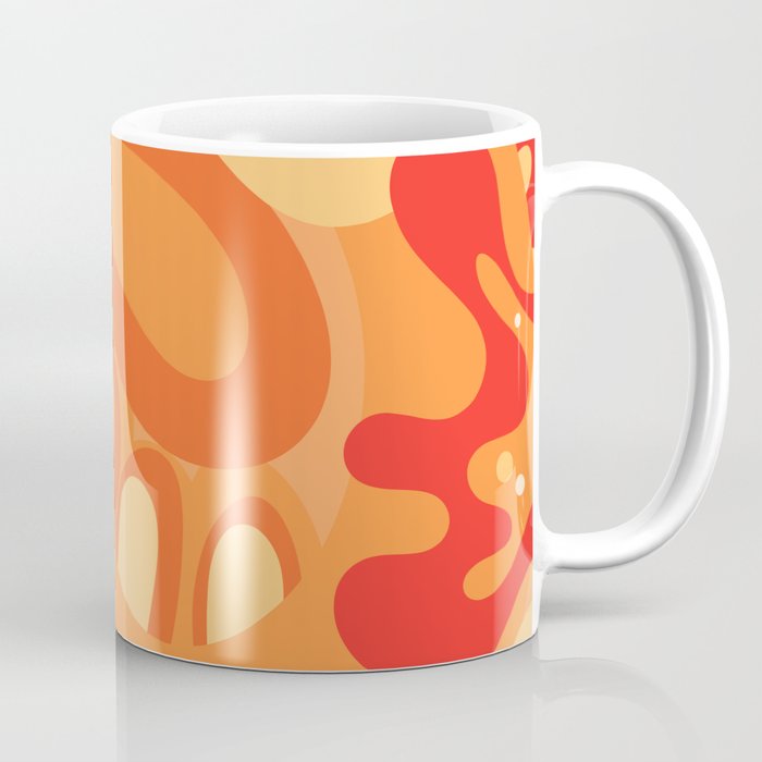 So Trippy Retro Psychedelic Abstract Pattern 2 in Orange Tangerine Tones Coffee Mug Gallery Image 1