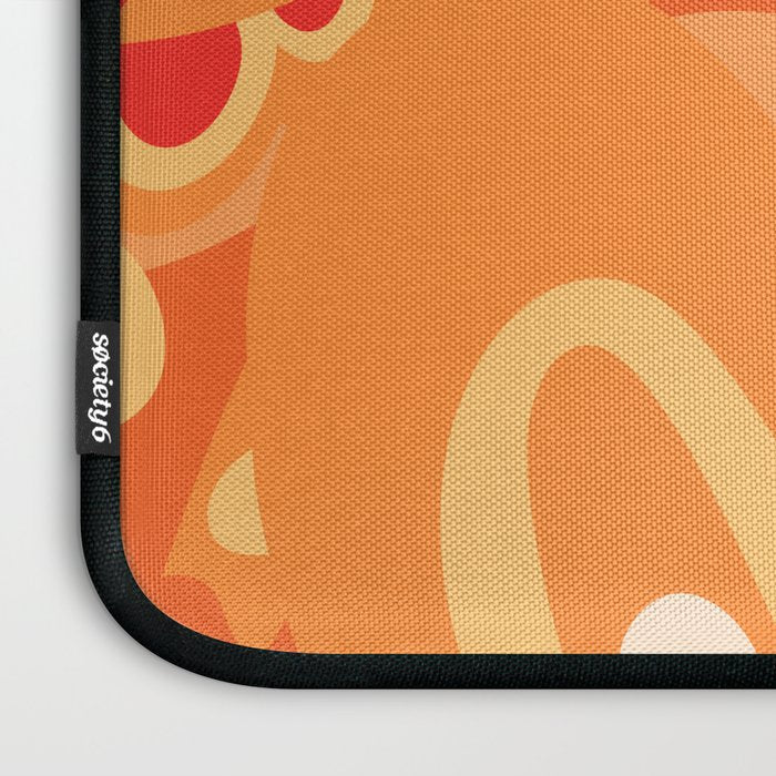 So Trippy Retro Psychedelic Abstract Pattern 2 in Orange Tangerine Tones Laptop Sleeve Gallery Image 3