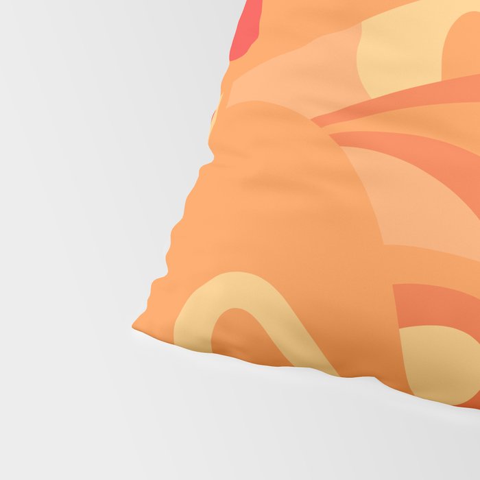 So Trippy Retro Psychedelic Abstract Pattern 2 in Orange Tangerine Tones Pillow Sham Gallery Image 4