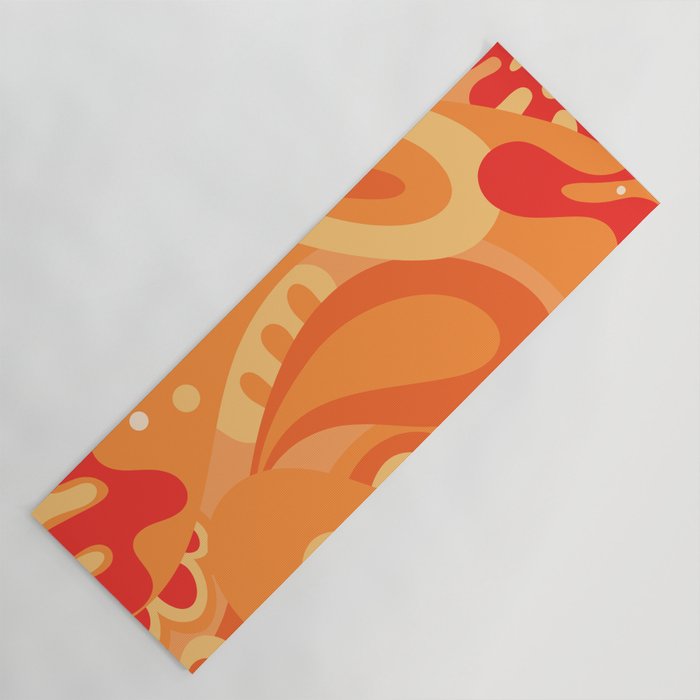 So Trippy Retro Psychedelic Abstract Pattern 2 in Orange Tangerine Tones Yoga Mat Gallery Image 1