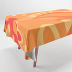 So Trippy Retro Psychedelic Abstract Pattern 2 in Orange Tangerine Tones Tablecloth Gallery Image 1