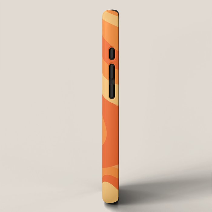 So Trippy Retro Psychedelic Abstract Pattern 2 in Orange Tangerine Tones iPhone Case Gallery Image 2