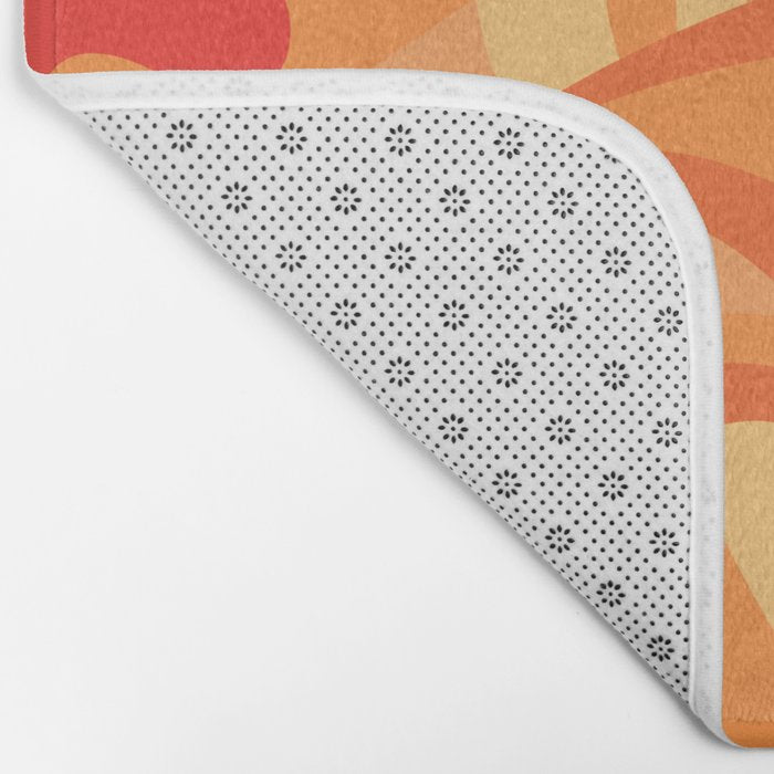 So Trippy Retro Psychedelic Abstract Pattern 2 in Orange Tangerine Tones Bath Mat Gallery Image 2