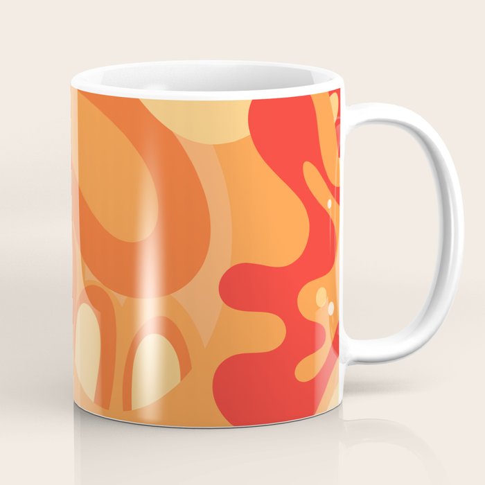 So Trippy Retro Psychedelic Abstract Pattern 2 in Orange Tangerine Tones Coffee Mug Gallery Image 1