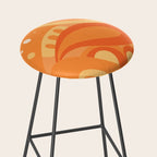 So Trippy Retro Psychedelic Abstract Pattern 2 in Orange Tangerine Tones Stool Gallery Image 2