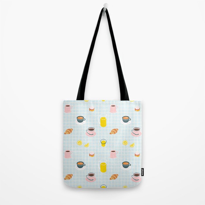 Retro breakfast coffee food pattern Tote Bag Gallery Image 2