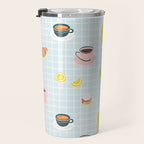 Retro breakfast coffee food pattern Travel Mug Gallery Image 3