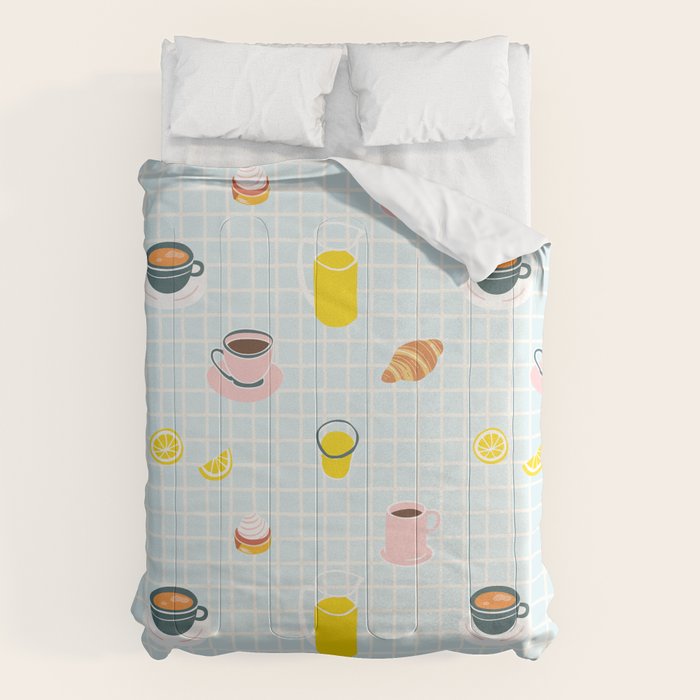 Retro breakfast coffee food pattern Comforter Gallery Image 6