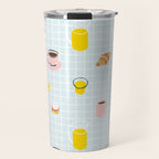 Retro breakfast coffee food pattern Travel Mug Gallery Image 1