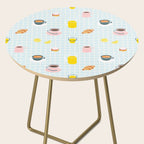 Retro breakfast coffee food pattern Side Table Gallery Image 2