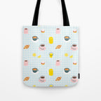 Retro breakfast coffee food pattern Tote Bag Gallery Image 1