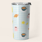 Retro breakfast coffee food pattern Travel Mug Gallery Image 2
