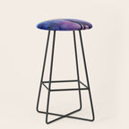 Galaxy Wolf Howling Rainbow Stool Gallery Image 1
