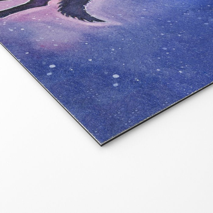 Galaxy Wolf Howling Rainbow Welcome Mat Gallery Image 2