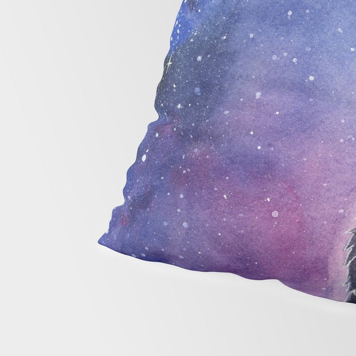 Galaxy Wolf Howling Rainbow Pillow Sham Gallery Image 4