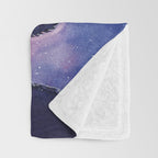 Galaxy Wolf Howling Rainbow Throw Blanket Gallery Image 3