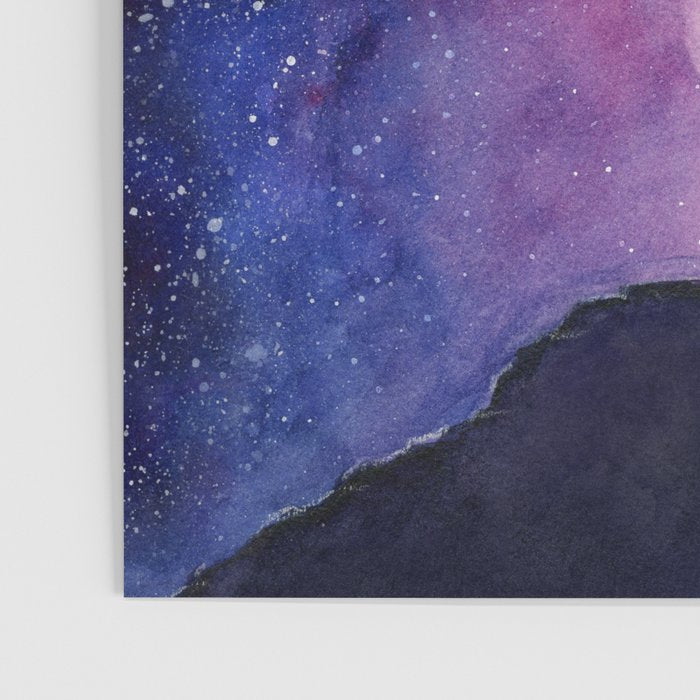 Galaxy Wolf Howling Rainbow Poster Gallery Image 3