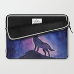 Galaxy Wolf Howling Rainbow Laptop Sleeve Gallery Image 2