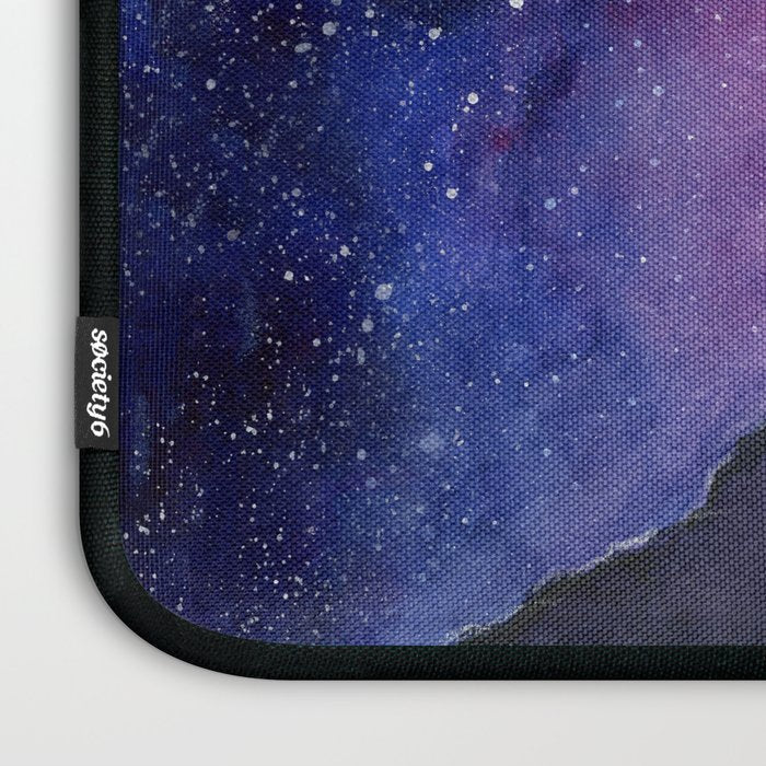 Galaxy Wolf Howling Rainbow Laptop Sleeve Gallery Image 3