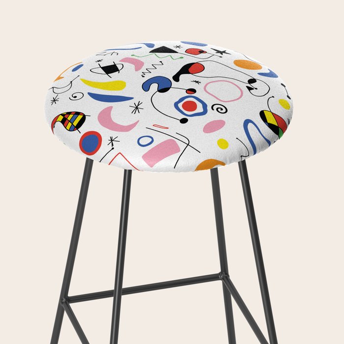 Surealism Art Miro Style Pattern Stool Gallery Image 2