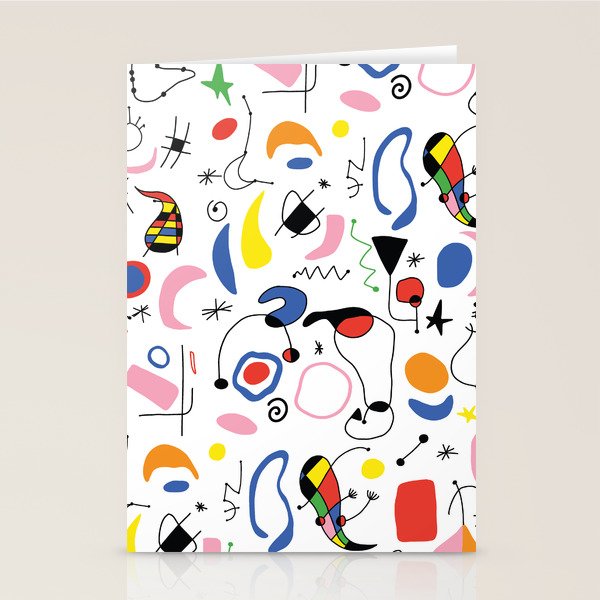 Surealism Art Miro Style Pattern Stationery Card Gallery Image 1