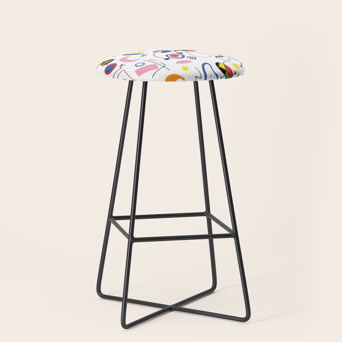 Surealism Art Miro Style Pattern Stool Gallery Image 1