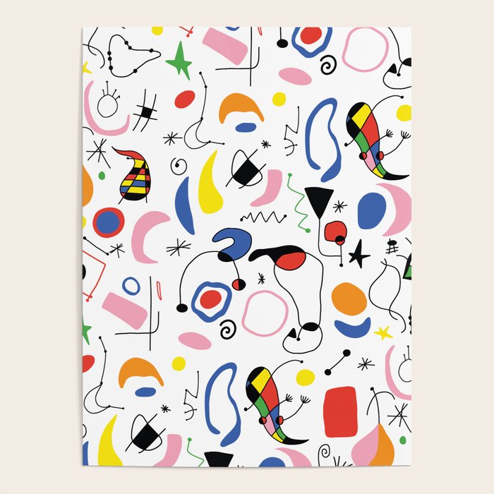 Surealism Art Miro Style Pattern Poster Gallery Image 1
