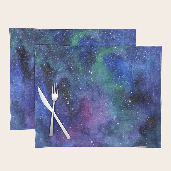 Colorful Galaxy Space Watercolor Placemat Gallery Image 1