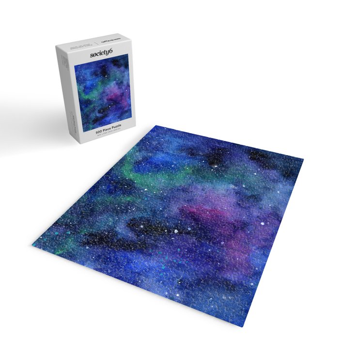 Colorful Galaxy Space Watercolor Jigsaw Puzzle Gallery Image 2