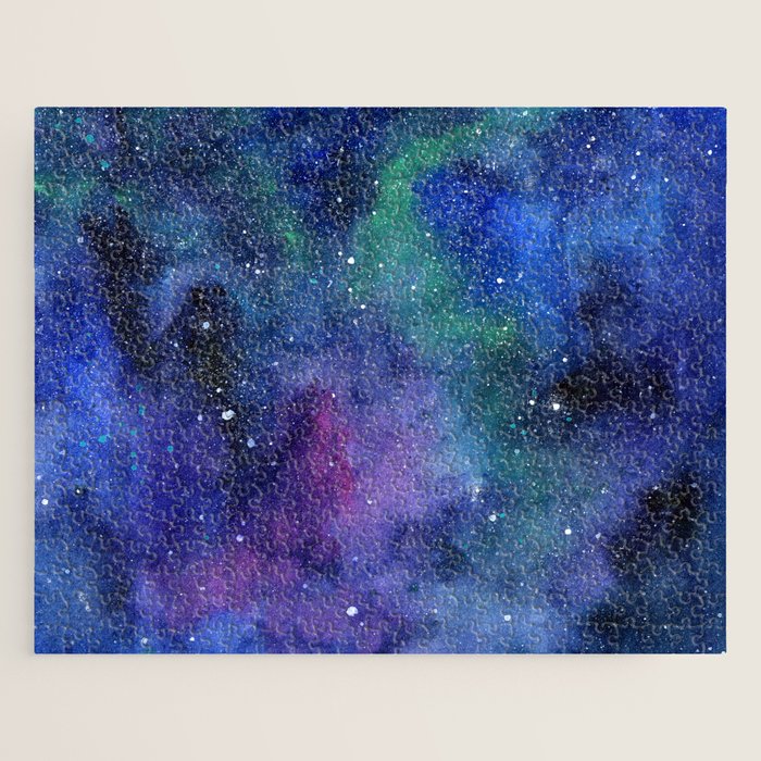 Colorful Galaxy Space Watercolor Jigsaw Puzzle Gallery Image 1