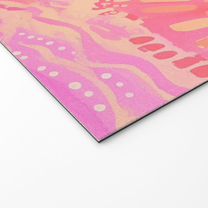 Vibrant Abstract Coral Swirl Pattern with Pink and Peach Accents Welcome Mat Gallery Image 2