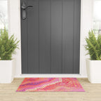 Vibrant Abstract Coral Swirl Pattern with Pink and Peach Accents Welcome Mat Gallery Image 3