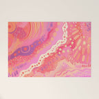 Vibrant Abstract Coral Swirl Pattern with Pink and Peach Accents Welcome Mat Gallery Image 1