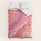 Vibrant Abstract Coral Swirl Pattern with Pink and Peach Accents Duvet Cover Gallery Image 6