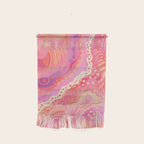 Vibrant Abstract Coral Swirl Pattern with Pink and Peach Accents Wall Hanging Gallery Image 1