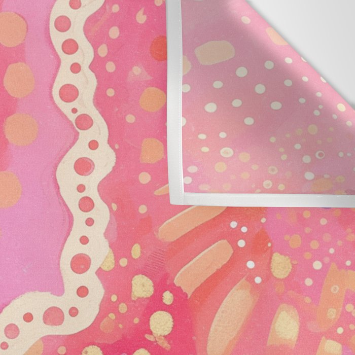 Vibrant Abstract Coral Swirl Pattern with Pink and Peach Accents Wall Tapestry Gallery Image 3
