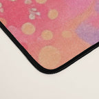 Vibrant Abstract Coral Swirl Pattern with Pink and Peach Accents Desk Mat Gallery Image 4
