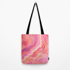 Vibrant Abstract Coral Swirl Pattern with Pink and Peach Accents Tote Bag Gallery Image 2
