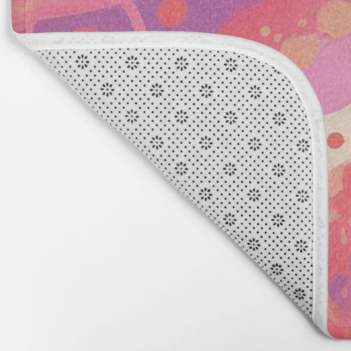 Vibrant Abstract Coral Swirl Pattern with Pink and Peach Accents Bath Mat Gallery Image 2