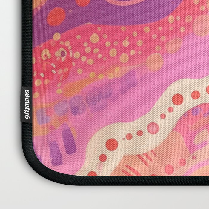 Vibrant Abstract Coral Swirl Pattern with Pink and Peach Accents Laptop Sleeve Gallery Image 3