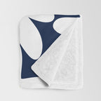 Daisy Time Floral Pattern Navy Blue White Yellow-Beige  Throw Blanket Gallery Image 3