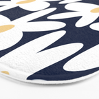 Daisy Time Floral Pattern Navy Blue White Yellow-Beige  Bath Mat Gallery Image 3
