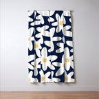 Daisy Time Floral Pattern Navy Blue White Yellow-Beige  Window Curtain Gallery Image 3