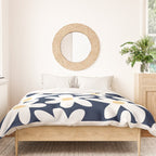 Daisy Time Floral Pattern Navy Blue White Yellow-Beige  Duvet Cover Gallery Image 3