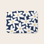 Daisy Time Floral Pattern Navy Blue White Yellow-Beige  Bath Mat Gallery Image 1