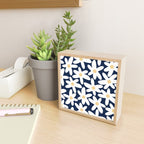 Daisy Time Floral Pattern Navy Blue White Yellow-Beige  Mini Art Print Gallery Image 2