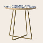 Daisy Time Floral Pattern Navy Blue White Yellow-Beige  Side Table Gallery Image 1