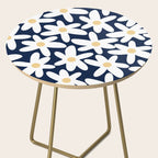 Daisy Time Floral Pattern Navy Blue White Yellow-Beige  Side Table Gallery Image 2