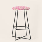 90s checkers flowers cream and pink Stool Gallery Image 1
